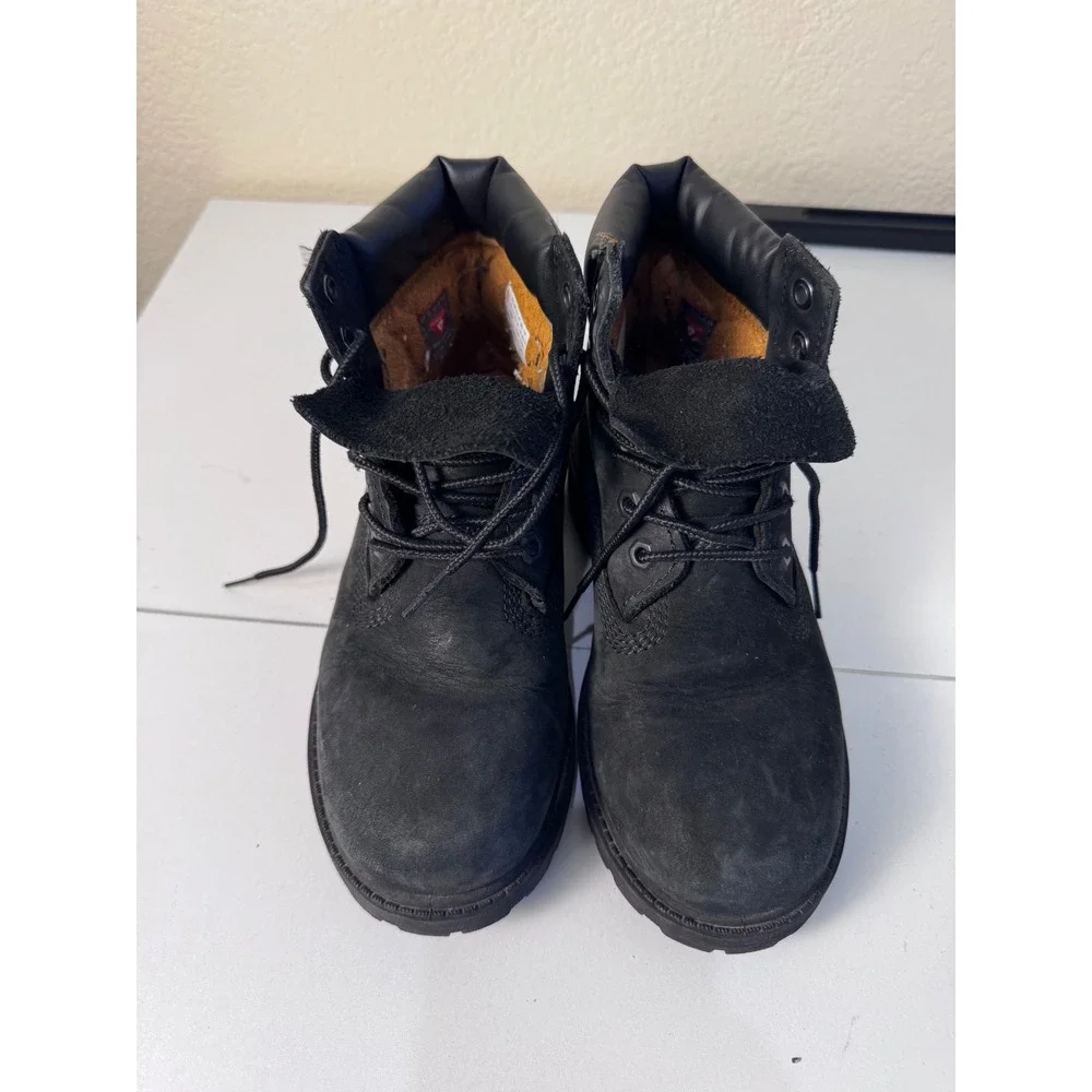 Timberland 6 Inch Premium Waterproof Boots Kids Size 1 Black Nubuck Streetwear‎